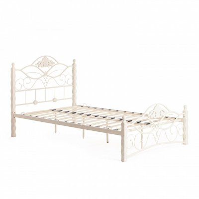 Кровать CANZONA Wood slat base дерево гевея/металл, 120*200 см (middle bed), Белый (butter white). Фото