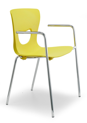 Стул PLUTO-4 c подлокотниками хром. Фото №3